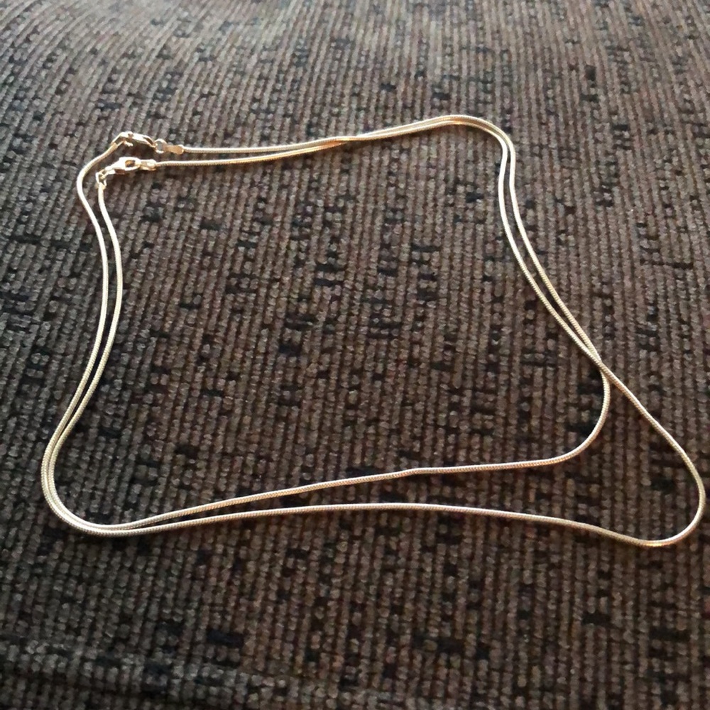 Set of 2 lengths sterling silver necklace chains.